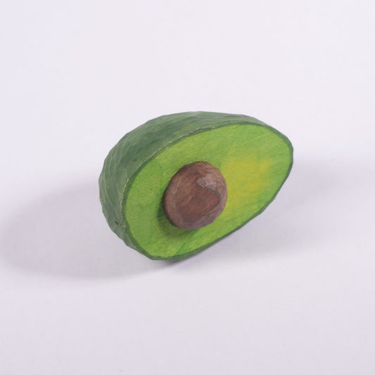 Hand-Carved Realistic Avocado