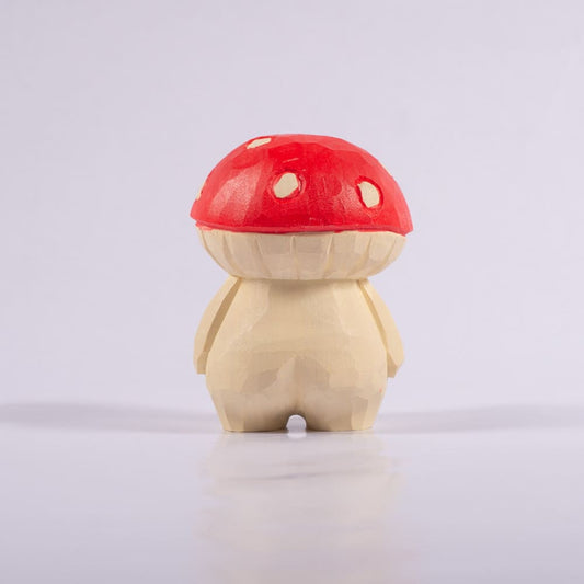 Hand-Carved Red Mushroom